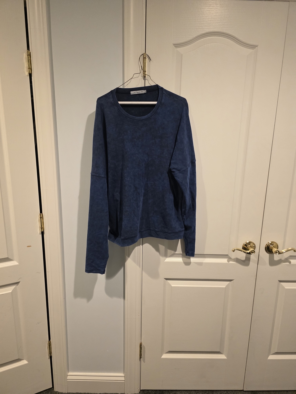 Blue Mineral Wash Crewneck Sweatshirt From Jay Basics